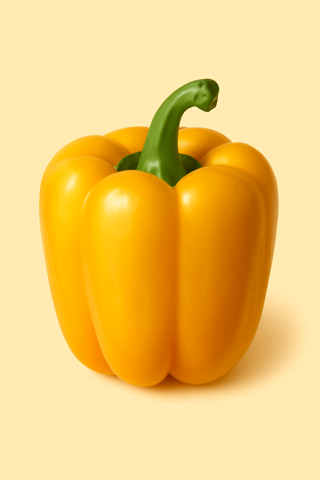 Colorful red, yellow, and green bell peppers for kids learning